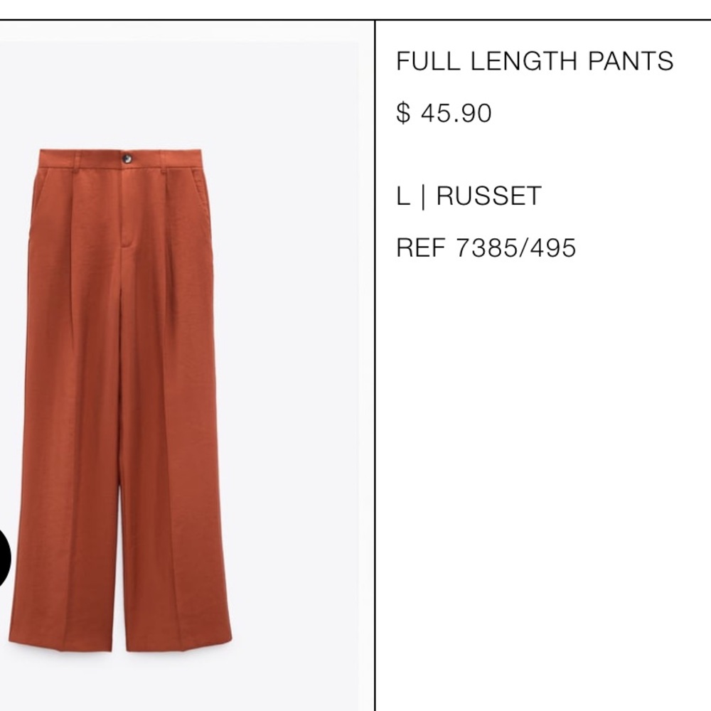 Zara long pleated trouser large